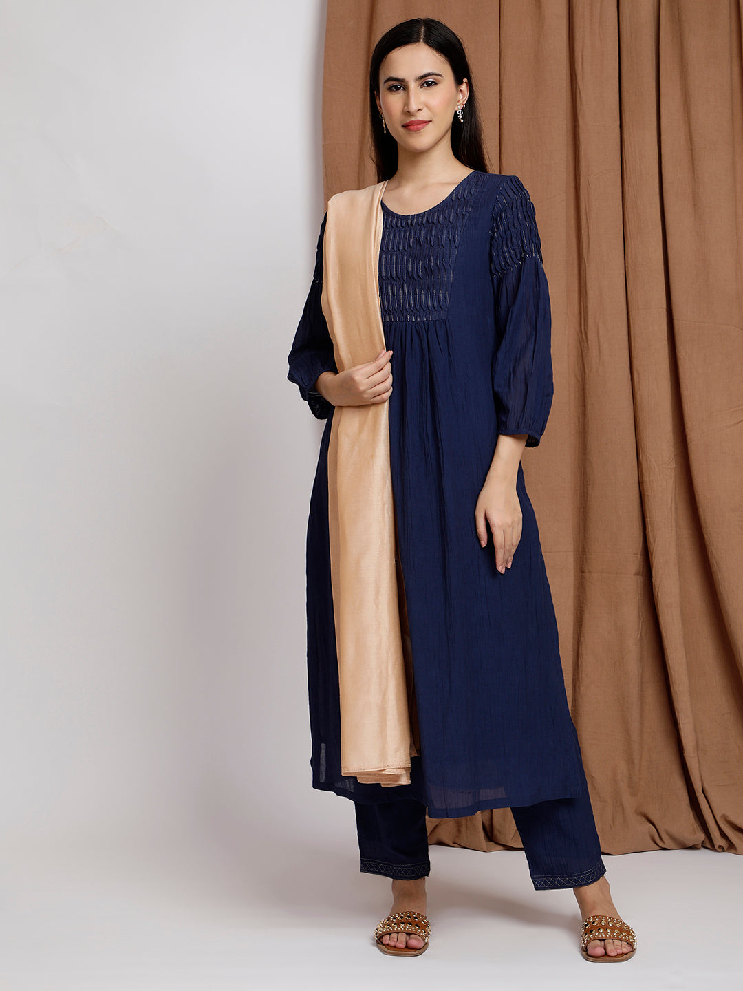 W navy deals blue kurta