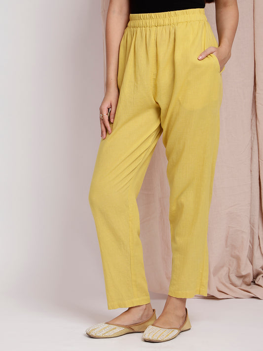 YELLOW COTTON PANTS