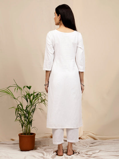 WHITE LINEN VISCOSE PANTS